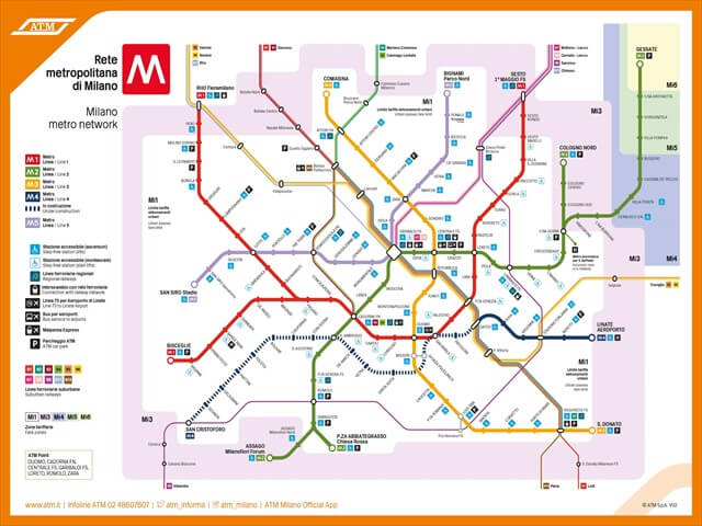 schema rete metro R - ミラノ地下鉄（メトロ）の利用とチケットの購入方法